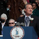 Virginia Governor Glenn Youngkin gives the inaugural address after being sworn in as the 74th governor of Virginia on the steps of the State Capitol on January 15, 2022, in Richmond, Virginia.